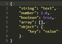 This example converts a JSON object to a PNG image. The JSON object has five keys and five different values. There's a string, a number, a boolean, an array, and another object. The Sublime Monokai theme adds different colors to different data types, making the code easier to edit and understand. Additionally, it displays line numbering, line breaks, and highlights the line of the current cursor position.